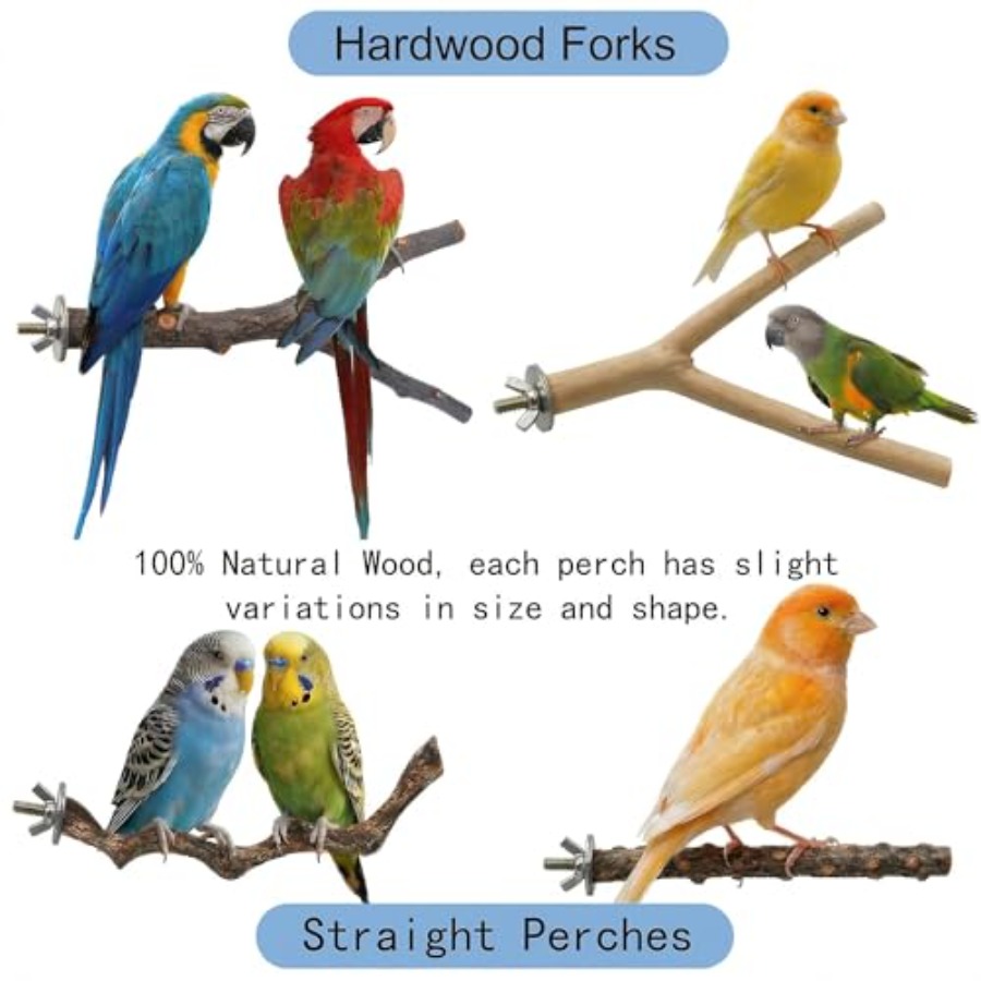 8PCS natural wood bird perches - Health & Wellness Llc recension och pris
